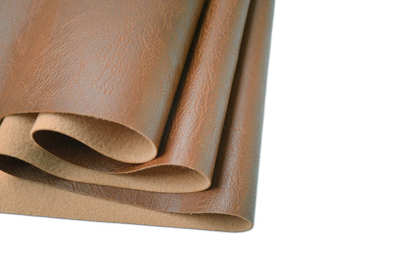 Wento Thick 2 Yard Faux Leather Soft Skin Grain PU Fabric for Furniture Cover  Reupholster Sofa Chairs  Cushions  Vinyl Upholstery (2 Yards  Camel Tan) - Image 1